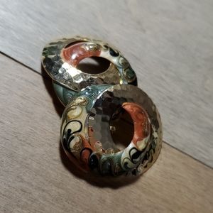 Vintage Hammered Clip on Earrings